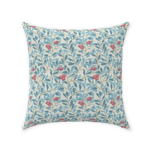 Arbutus Cotton Throw Pillows William Morris Blue Woad Russet