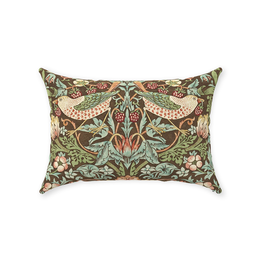 Strawberry Thief Cotton Throw Pillows William Morris Brown