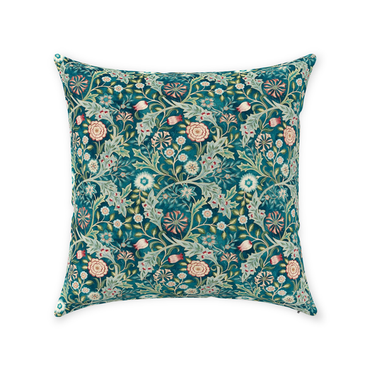 Wilhelmina Cotton Throw Pillows William Morris Teal