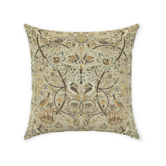 Bullerswood Cotton Throw Pillows William Morris Stone Mustard