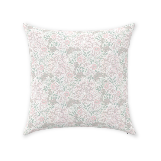 Seaweed Cotton Pillow William Morris Gilver Faded Sea Pink
