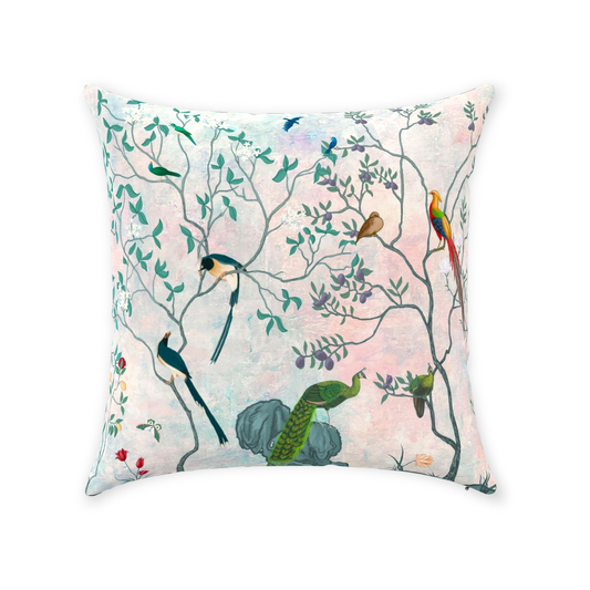 Chinoiserie Cotton Pillows Blush Blue Pink
