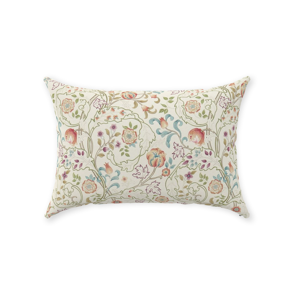 Mary Isobel Cotton Throw Pillows William Morris Pink Rose Artichoke