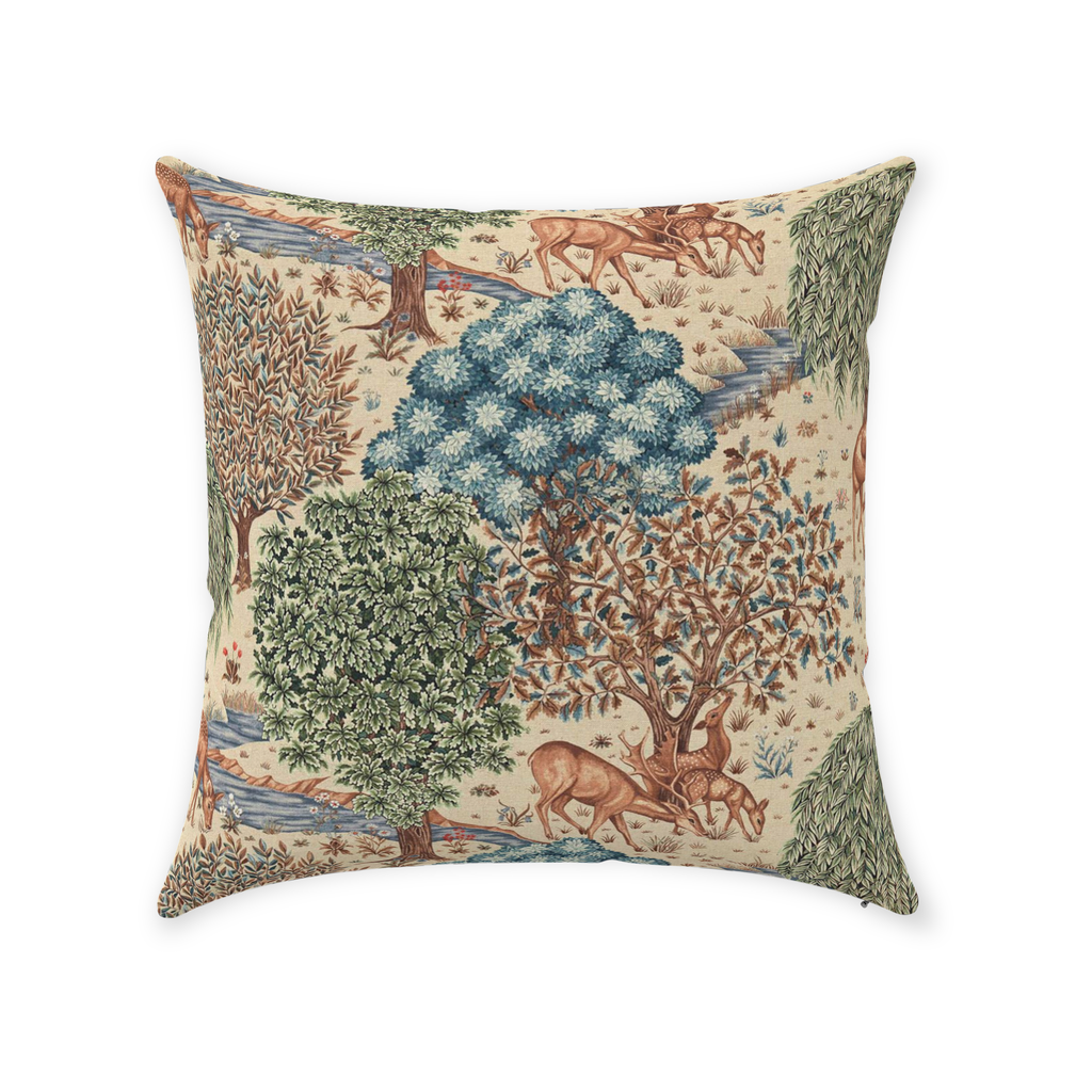 The Brook Cotton Throw Pillows William Morris Linen Cream