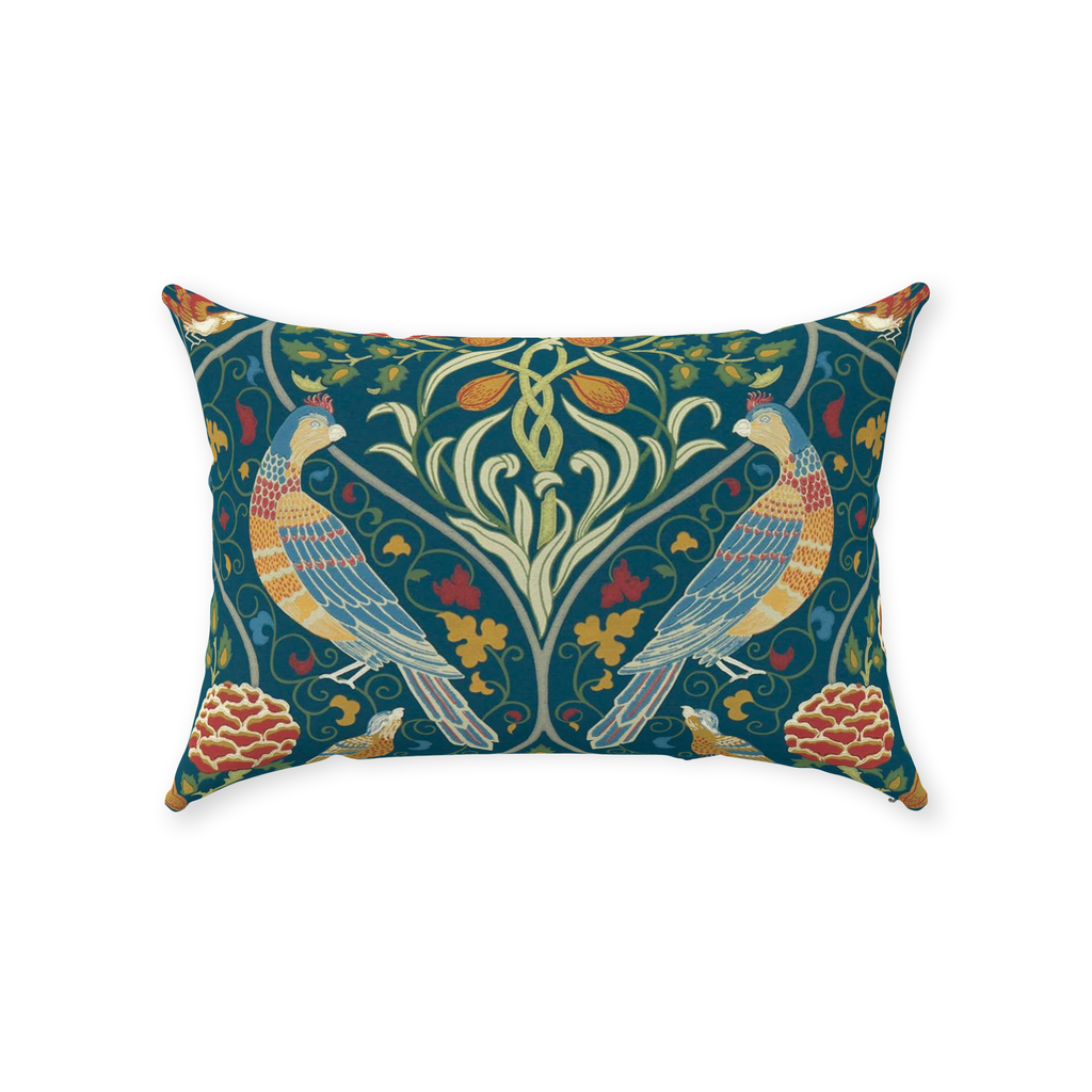Seasons by May Cotton Throw Pillows William Morris Indigo Blue