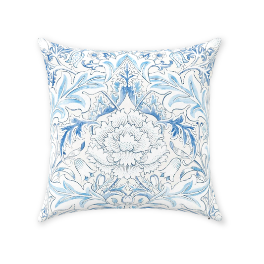 Severn Cotton Throw Pillows William Morris Blue Woad