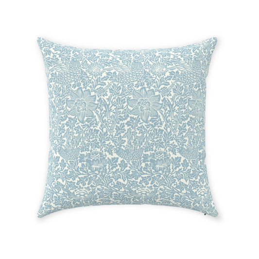 William Morris Cotton Pillows Soft Blue Bird & Anemone