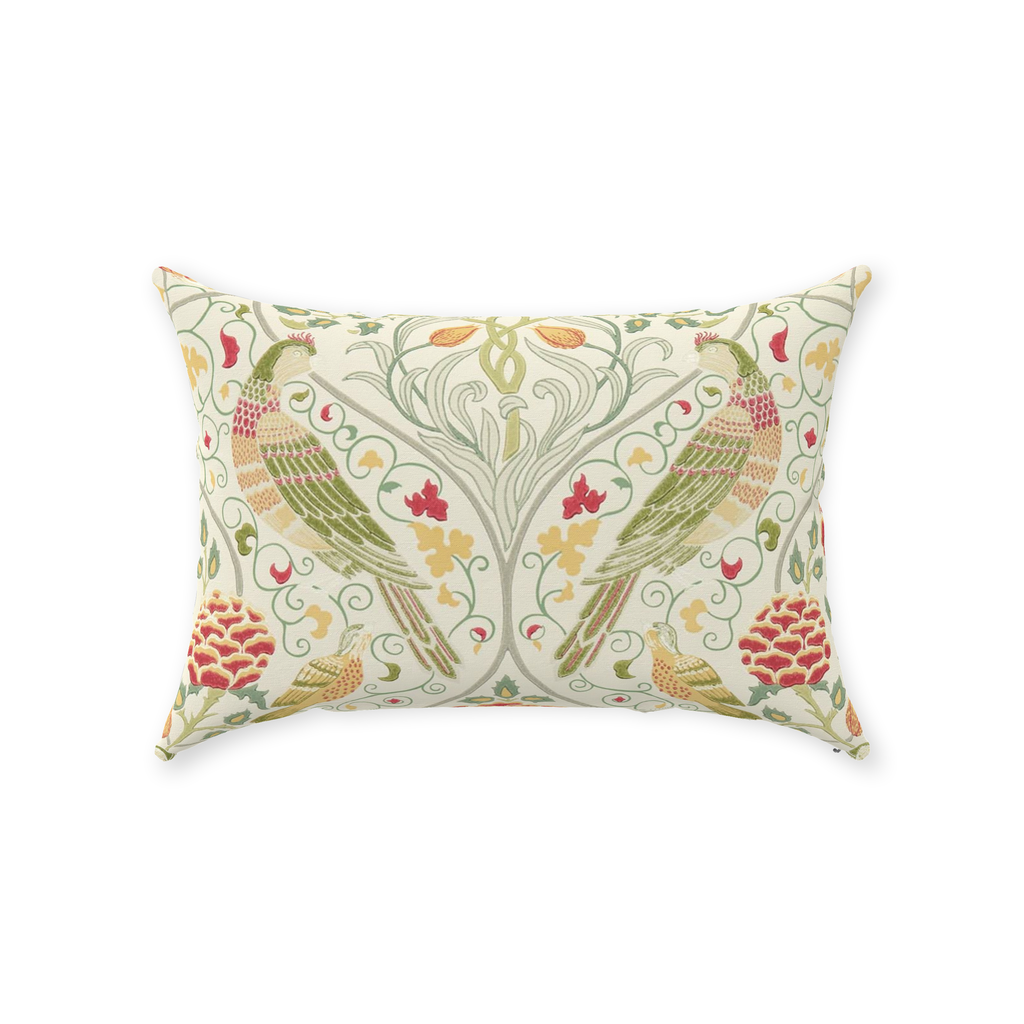 Seasons by May Cotton Throw Pillows William Morris Linen Cream