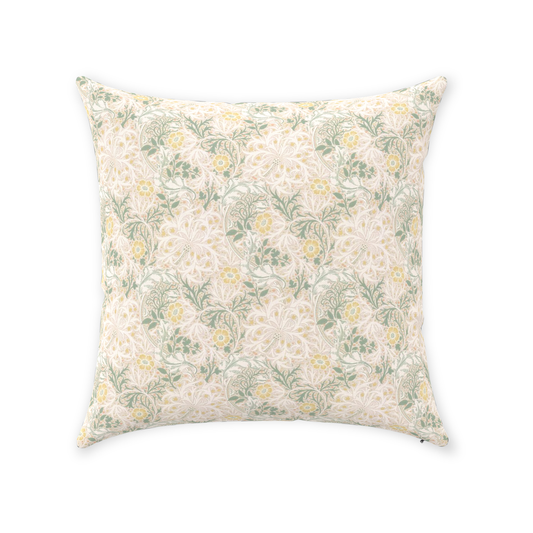 Seaweed Cotton Pillow William Morris Gold Artichoke