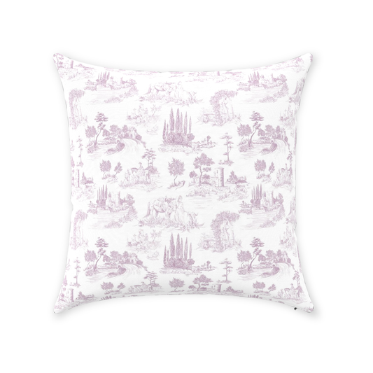Toile de Jouy Cotton Pillows Lilac Blush