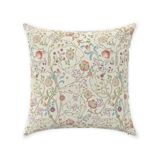 Mary Isobel Cotton Throw Pillows William Morris Pink Rose Artichoke