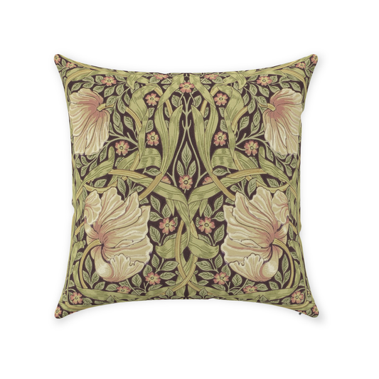 Pimpernel Cotton Throw Pillows William Morris Bullrush Russet