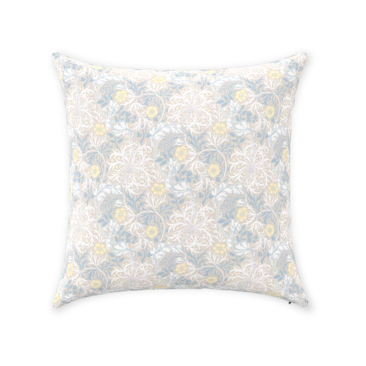 Seaweed Cotton Pillow William Morris Silver Slate