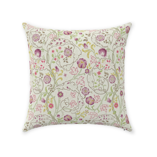 Mary Isobel Cotton Throw Pillows William Morris Wine Linen