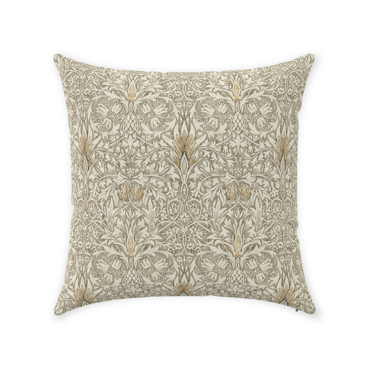 Snakeshead Cotton Throw Pillows William Morris Stone Cream
