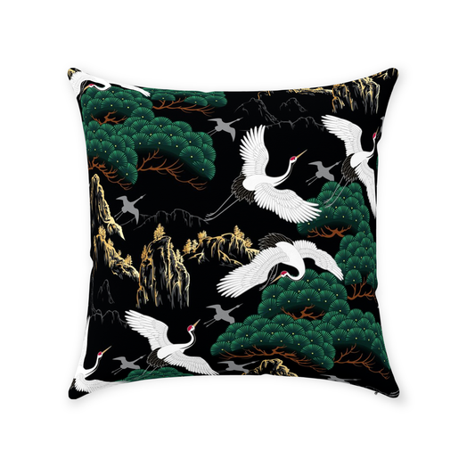 Japanese Cotton Pillows Mountain Storks