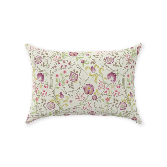 Mary Isobel Cotton Throw Pillows William Morris Wine Linen