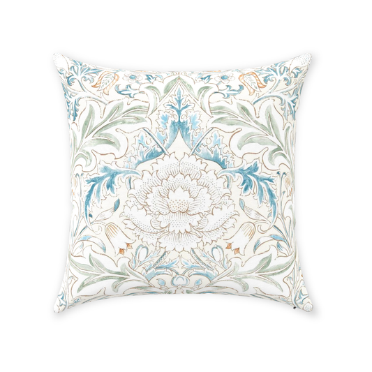 Severn Cotton Throw Pillows William Morris Bayleaf Annatto