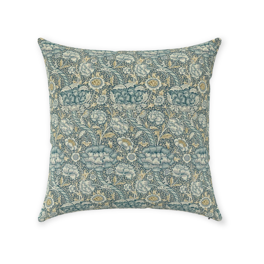 Wandle Cotton Throw Pillows William Morris Blue Stone