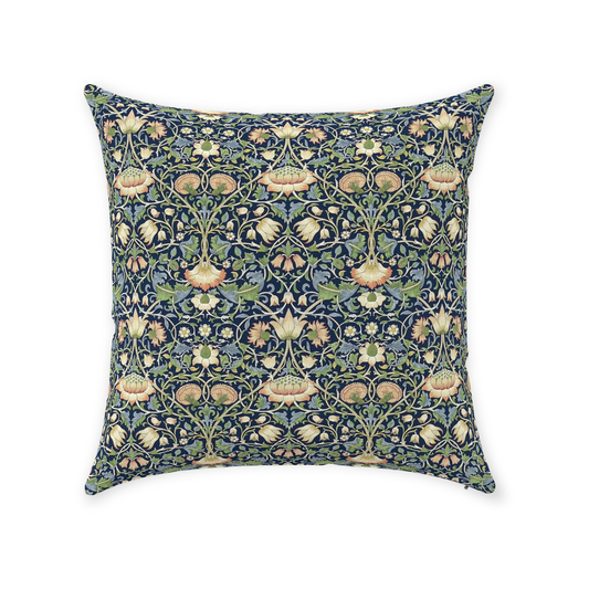 Lodden Cotton Throw Pillows William Morris Indigo Blue