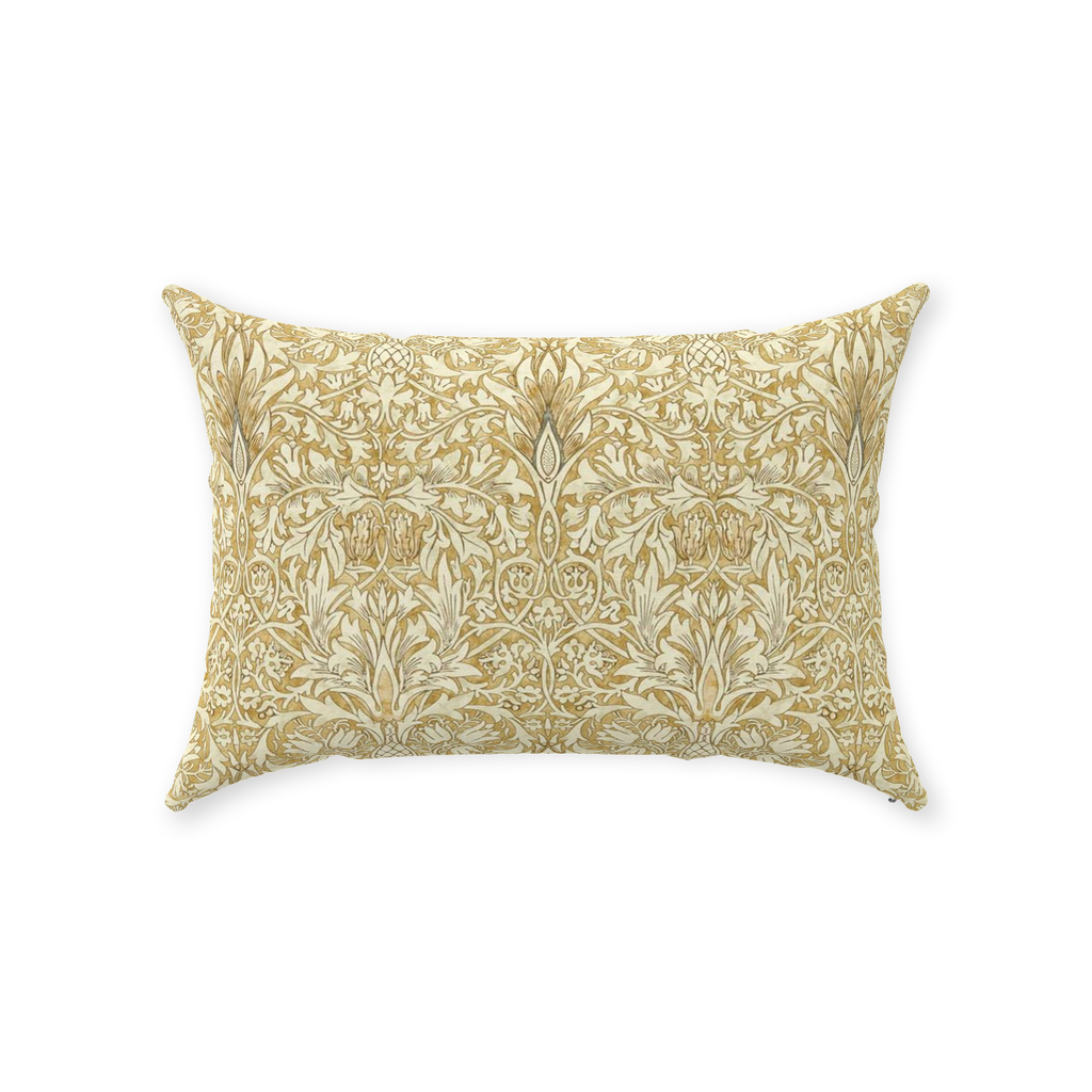 Snakeshead Cotton Throw Pillows William Morris Gold Linen