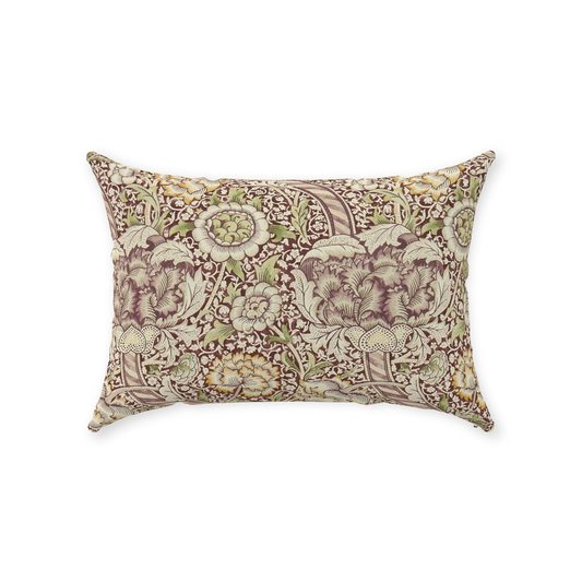Wandle Cotton Throw Pillows William Morris Wine Saffron
