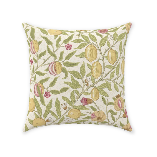 Fruit Cotton Throw Pillows William Morris Limestone Artichoke