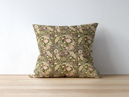 Wilhelmina Cotton Throw Pillows William Morris Moss