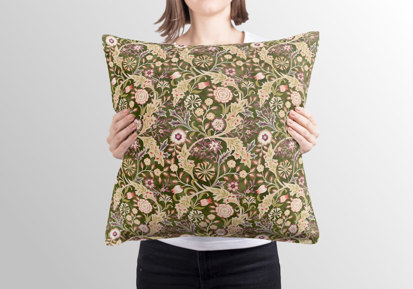 Wilhelmina Cotton Throw Pillows William Morris Moss