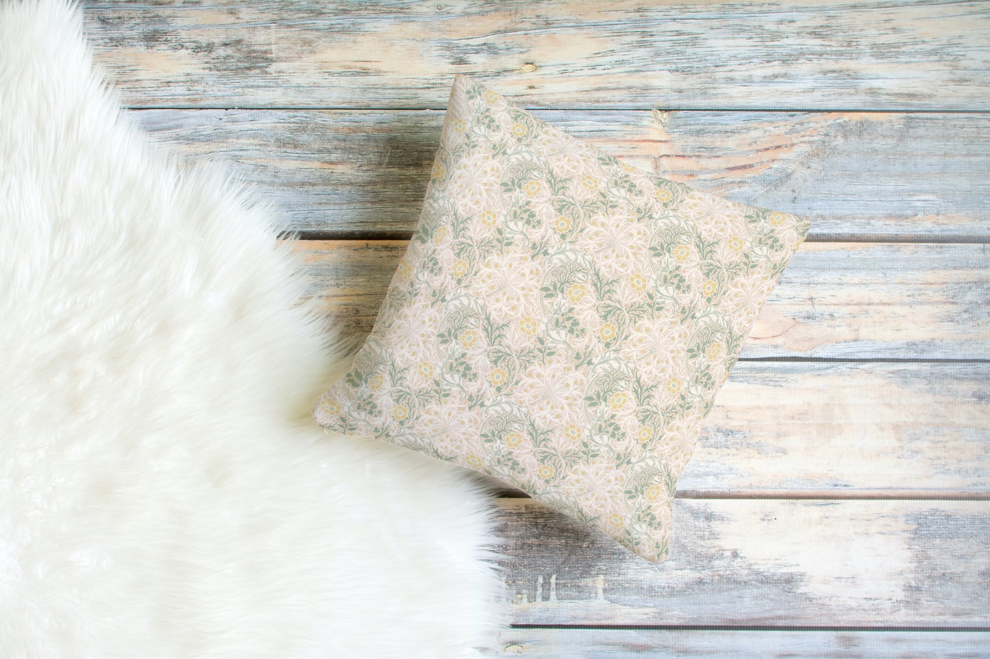 Seaweed Cotton Pillow William Morris Gold Artichoke