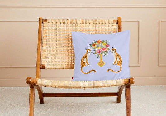 Asiatic Outdoor Pillows Chinoiserie Blue Chinese Cheetah