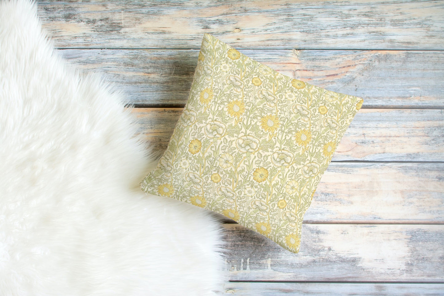 Pink and Rose Cotton Throw Pillows William Morris Cowslip Fennel Yellow