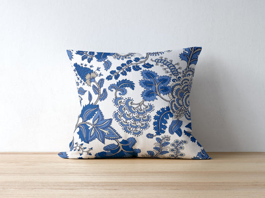 Hamptons Outdoor Pillows Cobalt Blue & White
