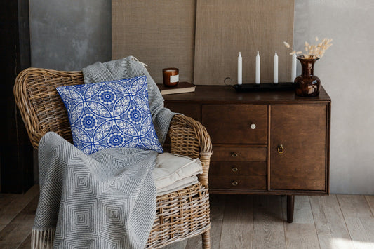 Lisbon Outdoor Pillows Blue & White