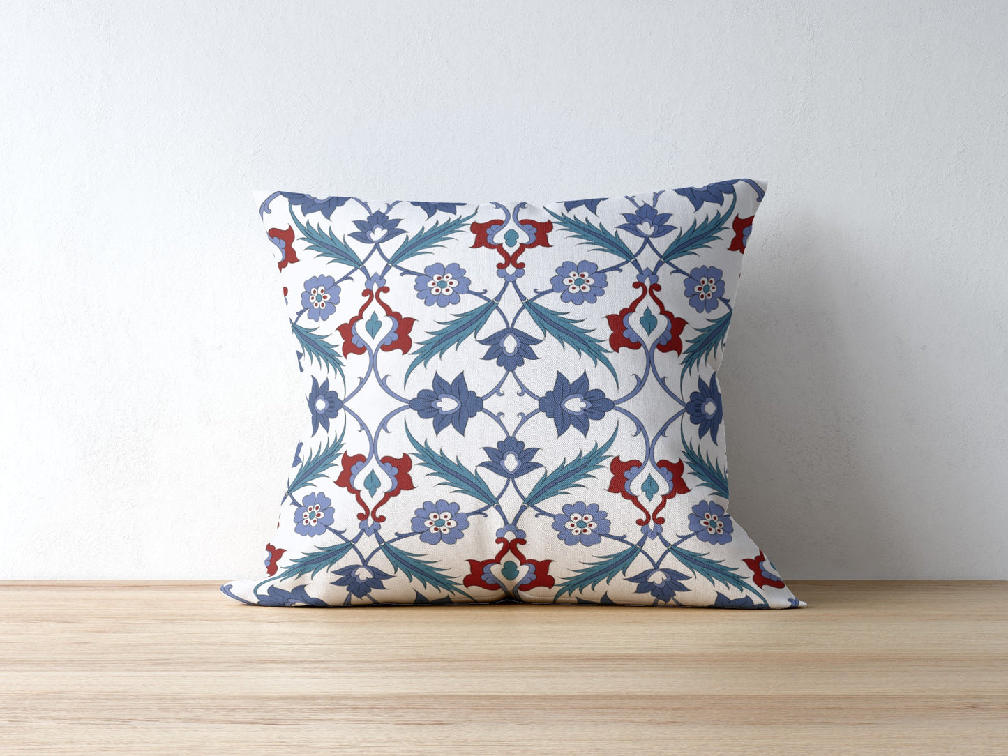 Ankara Ottoman Outdoor Pillows Violet Blue Red & White