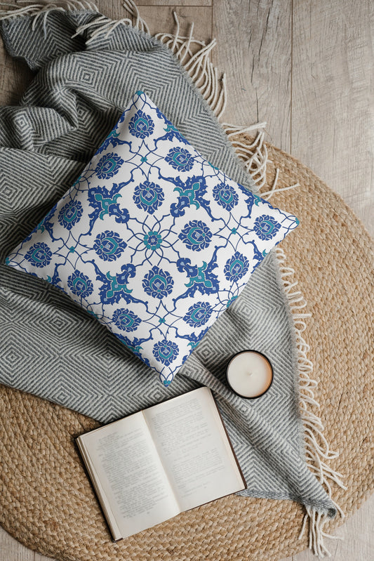 Anatolia Ottoman Outdoor Pillows Blue & White