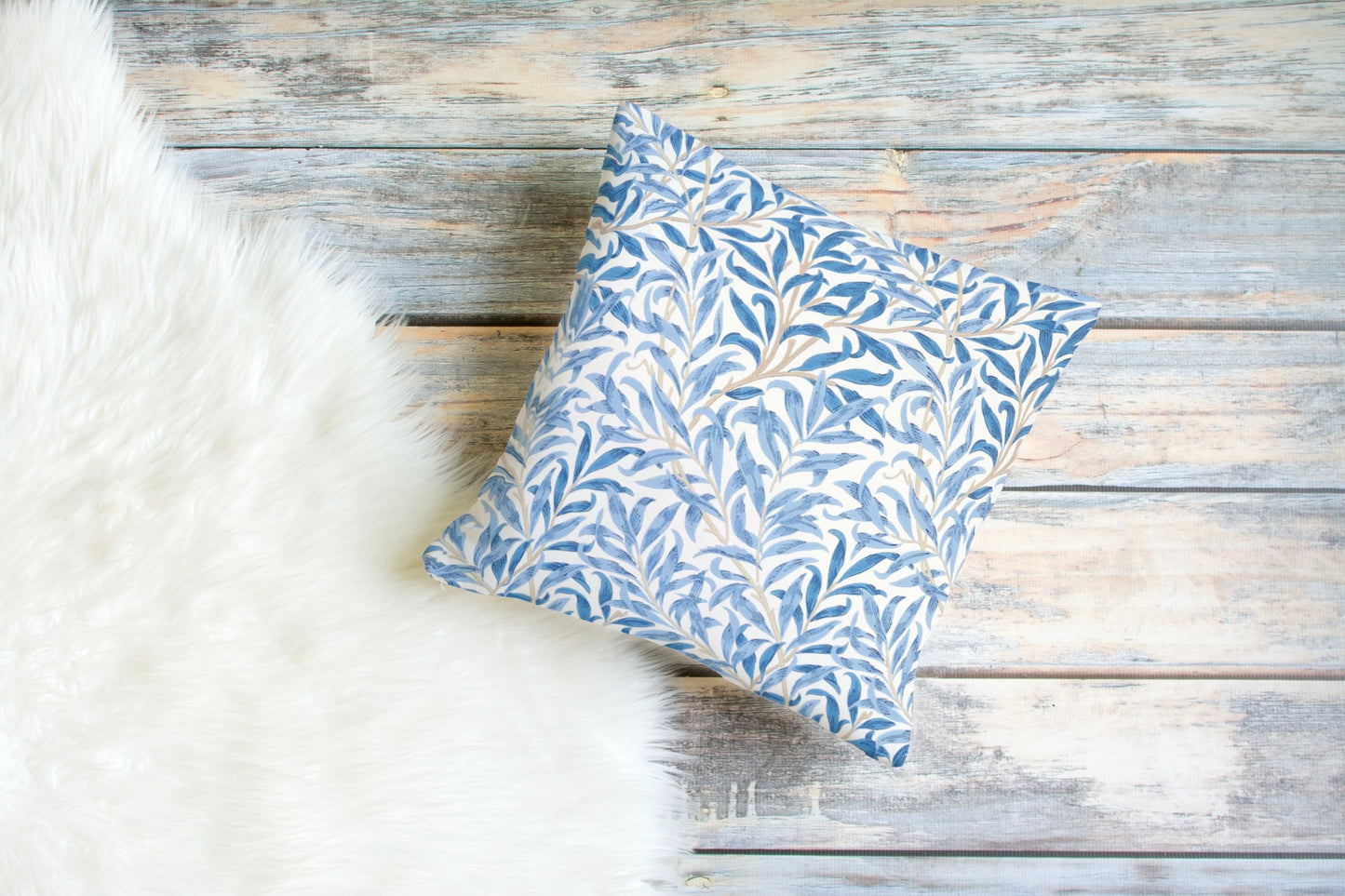 Willow Bough Cotton Pillow William Morris Blue