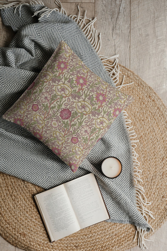 Pink & Rose Outdoor Pillows William Morris Wine Manilla