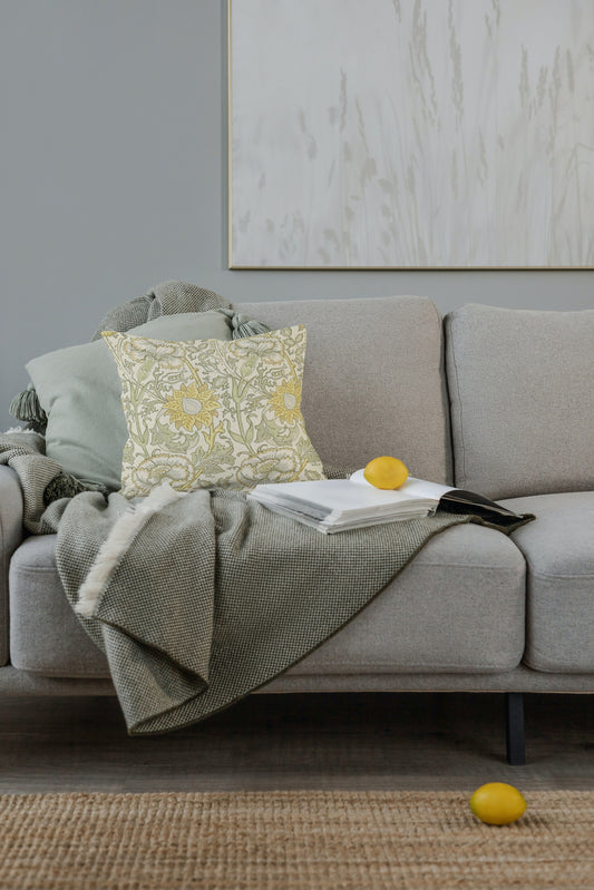 Pink & Rose Outdoor Pillows William Morris Cowslip Fennel Yellow