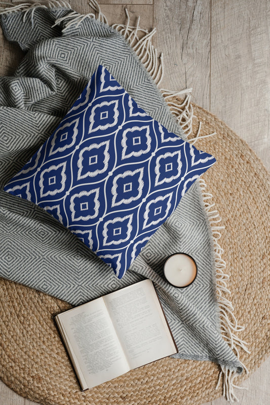 Javea Outdoor Pillows Dark Blue & White
