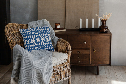 Tabarca Outdoor Pillows Dark Blue & Cream