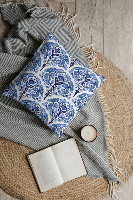 Obidos Outdoor Pillows Blue & White