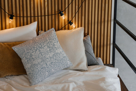 Brer Rabbit Outdoor Pillow William Morris Blue Grey