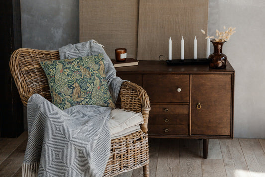 Forest Outdoor Pillow William Morris Green Azure