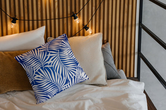 Mustique Outdoor Pillows Blue & White