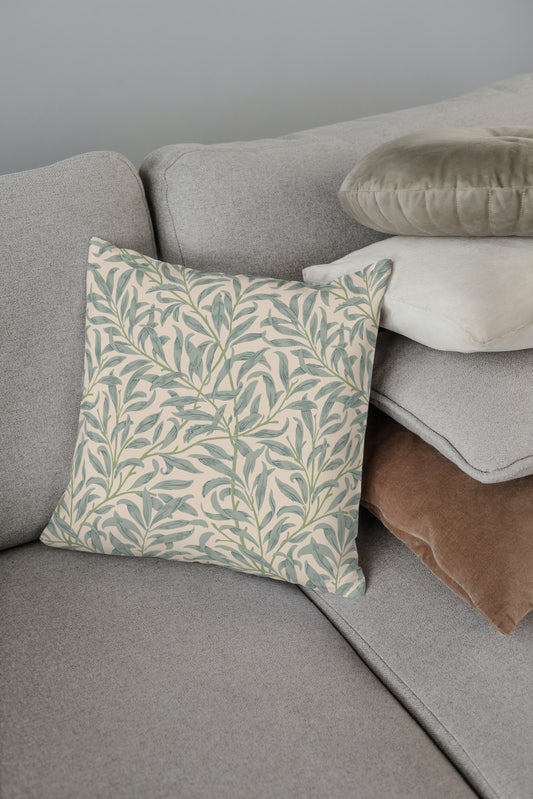 William Morris Cotton Pillows Willow Bough Cream Sage Green
