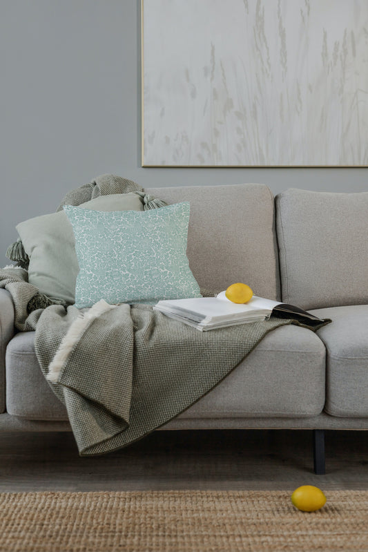 William Morris Cotton Pillows Mint Aqua Bird & Anemone