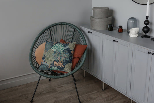 The Brook Cotton Throw Pillows William Morris Tapestry Blue