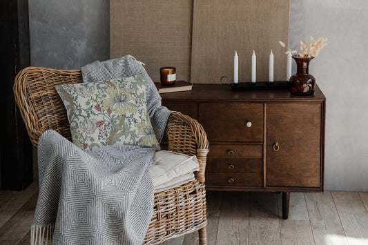 William Morris Cotton Pillows Enchanted Golden Lily Green