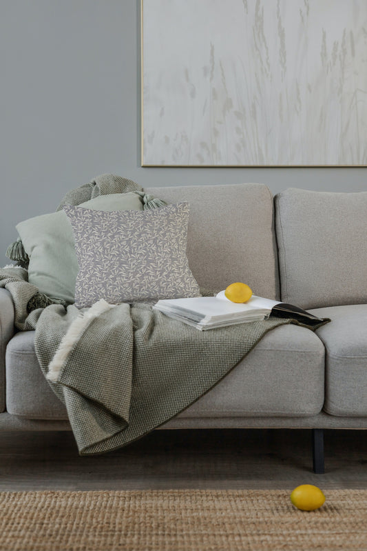 Pure Arbutus Cotton Throw Pillows William Morris Inky Grey